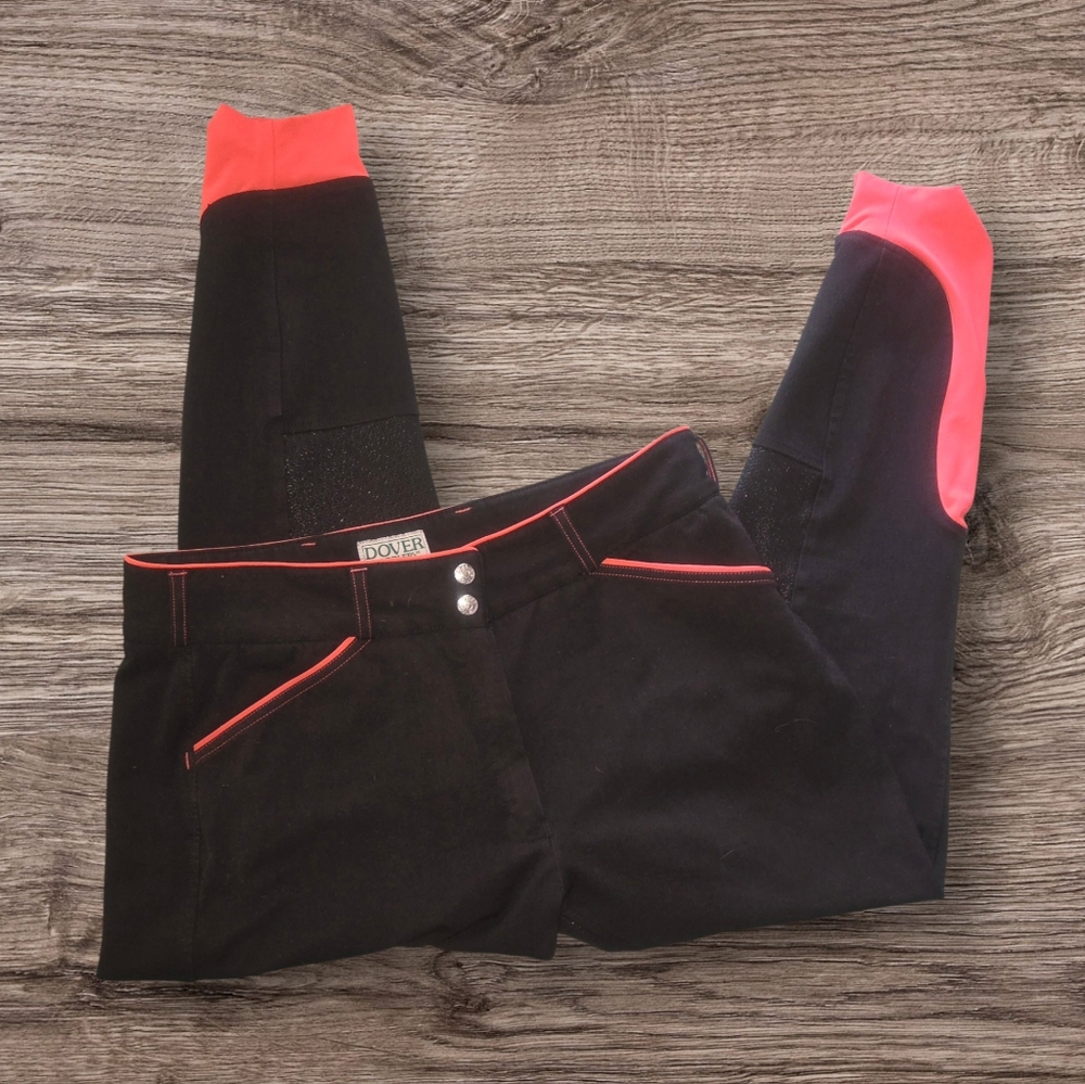 Women's Black and Pink Dover Saddlery Riding Pants